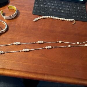 Brighton meridian pearl and faux diamond necklace and bracelet